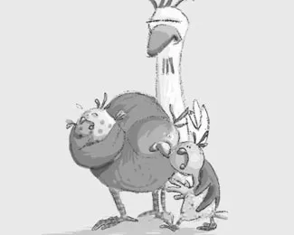 Illustration d’une scène familiale chez les poulets