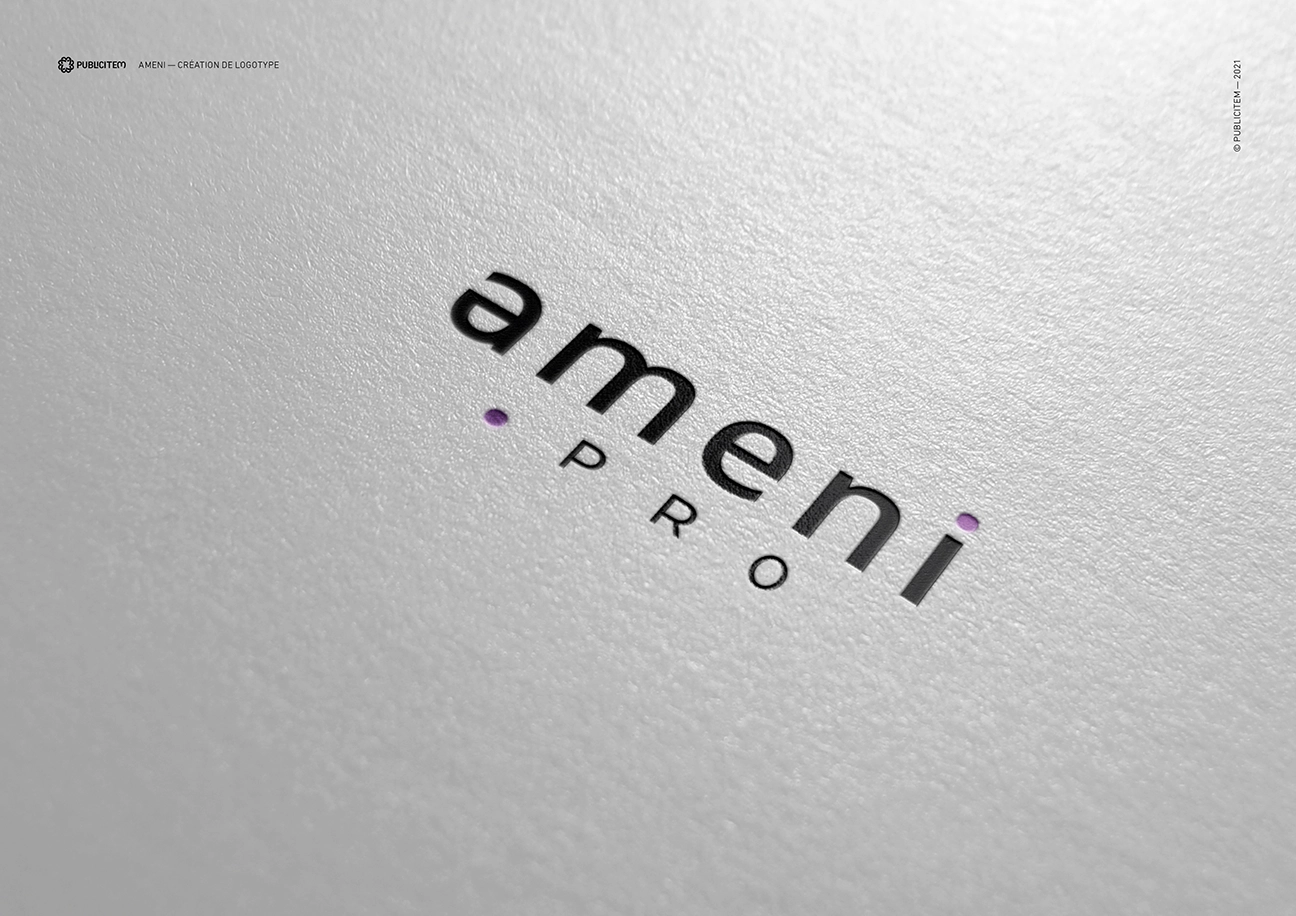 Première propositon du logotype Ameni sur papier à en-tête