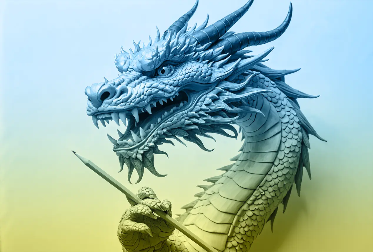 Publicitem en dragon chinois de l’écriture lumineuse
