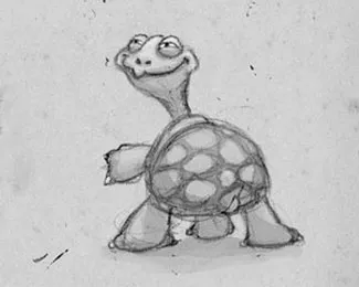 Illustration tortue de dos